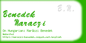 benedek maraczi business card